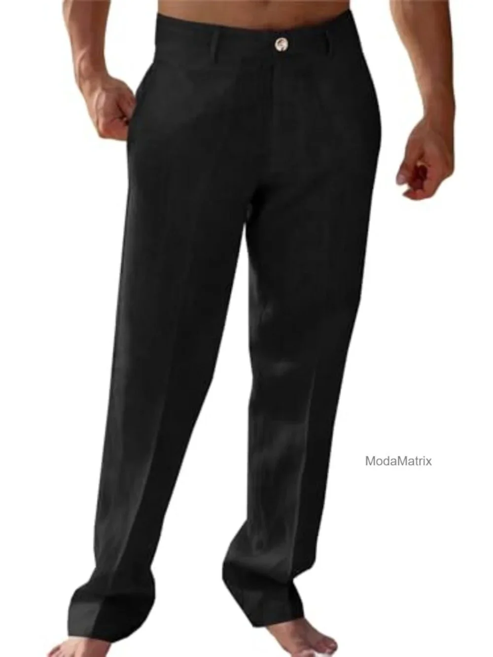 Men's Cotton Straight Leg Casual Chino Pants with Pockets